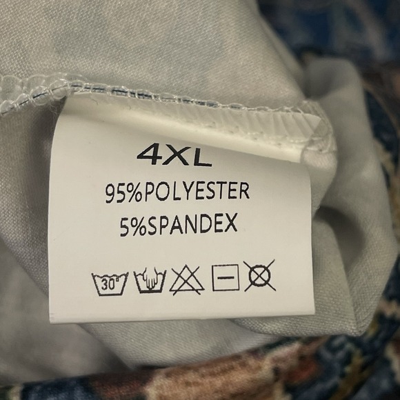 Women's Floral Long Sleeve Tee Super Soft Teal Brown Whimsy Cottage Plus Sz 4X - Picture 8 of 8